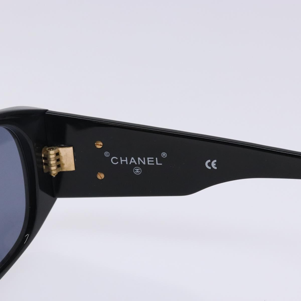 CHANEL Sunglasses plastic Black CC Auth yk19399