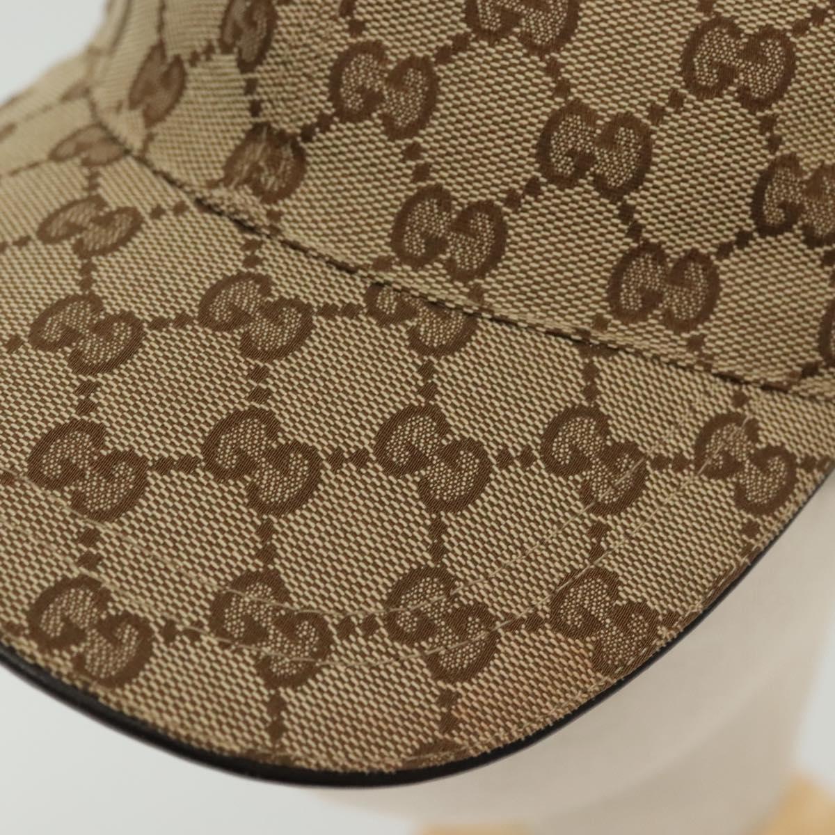 GUCCI GG Canvas Baseball Cap L Beige Red Green 200035 Auth yk19400