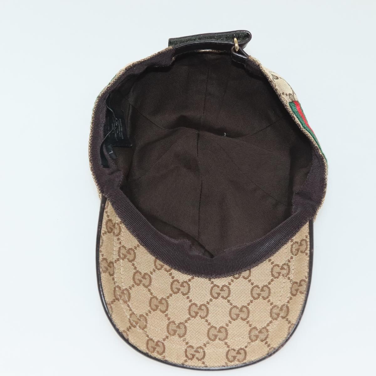 GUCCI GG Canvas Baseball Cap L Beige Red Green 200035 Auth yk19400