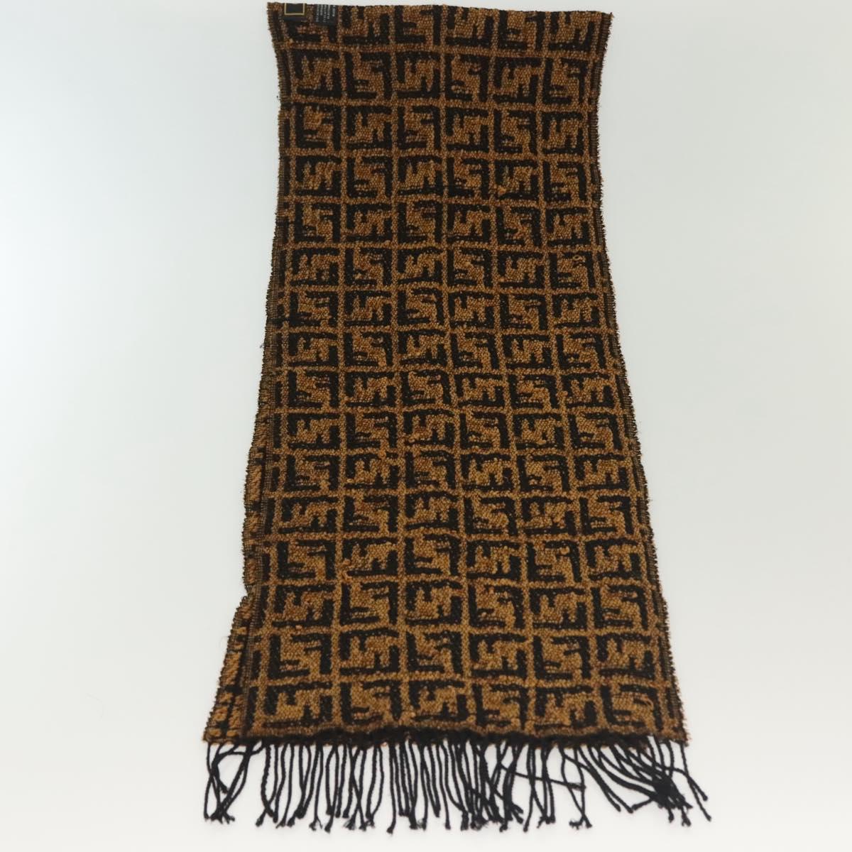 FENDI Zucca Canvas Scarf Brown Auth yk19407