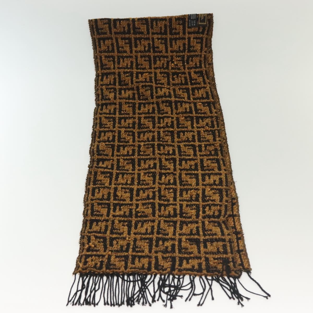 FENDI Zucca Canvas Scarf Brown Auth yk19407