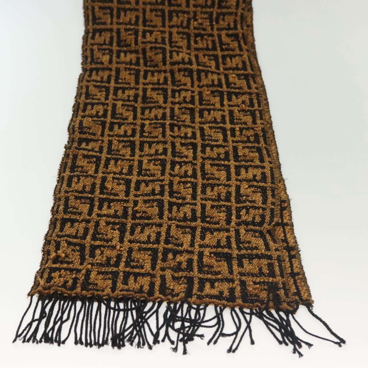 FENDI Zucca Canvas Scarf Brown Auth yk19407