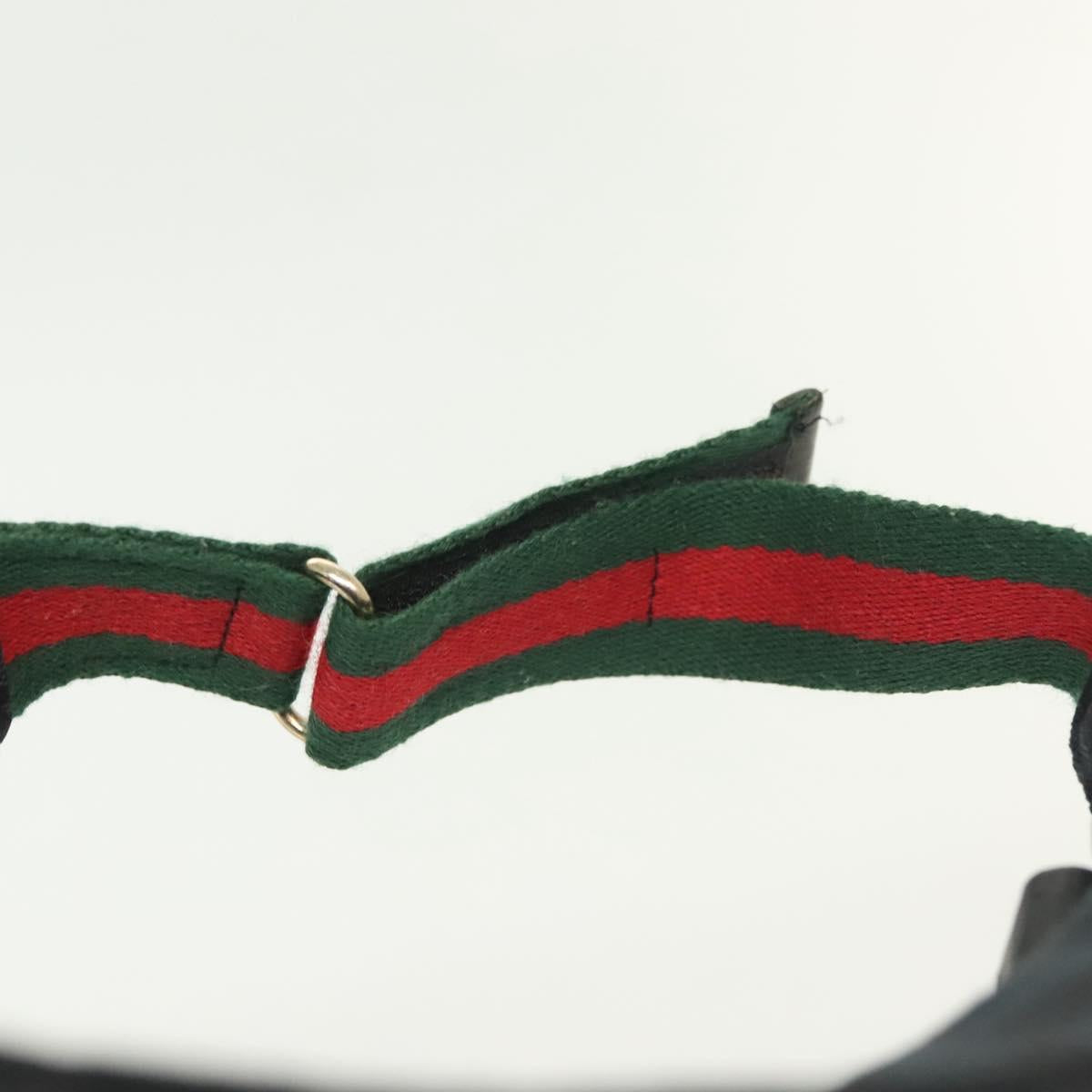 GUCCI GG Canvas Web Sherry Line Sun Visor S Black Red Green Auth yk19412