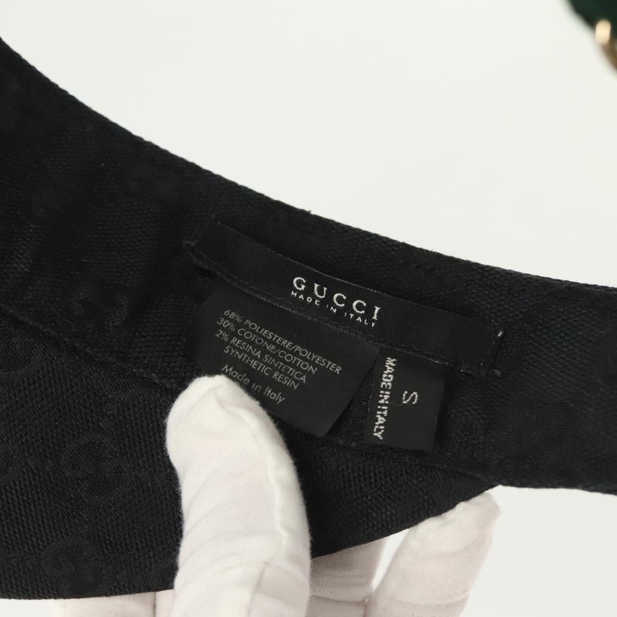 GUCCI GG Canvas Web Sherry Line Sun Visor S Black Red Green Auth yk19412