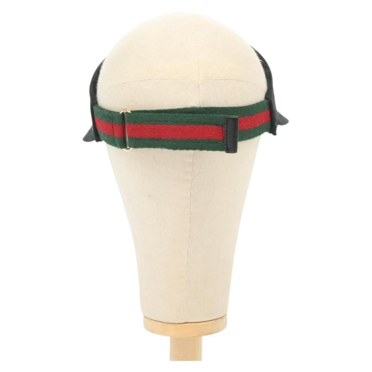 GUCCI GG Canvas Web Sherry Line Sun Visor S Black Red Green Auth yk19412