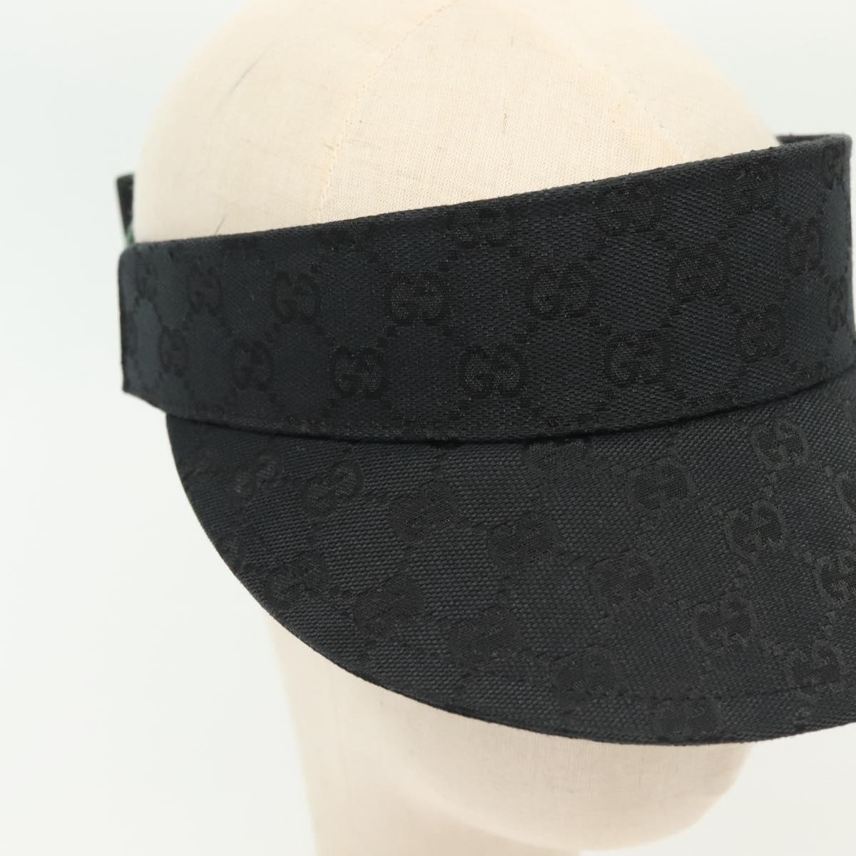 GUCCI GG Canvas Web Sherry Line Sun Visor S Black Red Green Auth yk19412