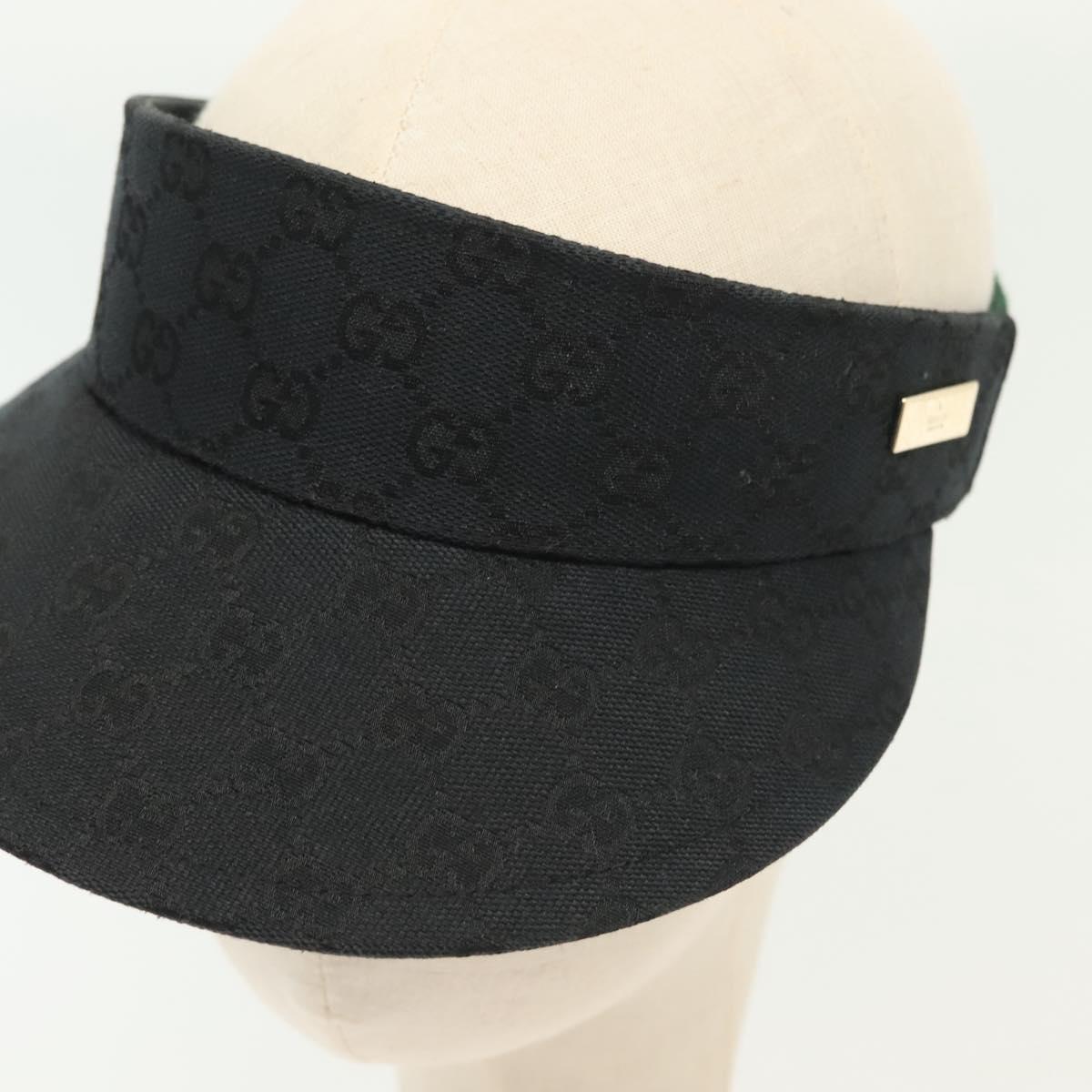 GUCCI GG Canvas Web Sherry Line Sun Visor S Black Red Green Auth yk19412