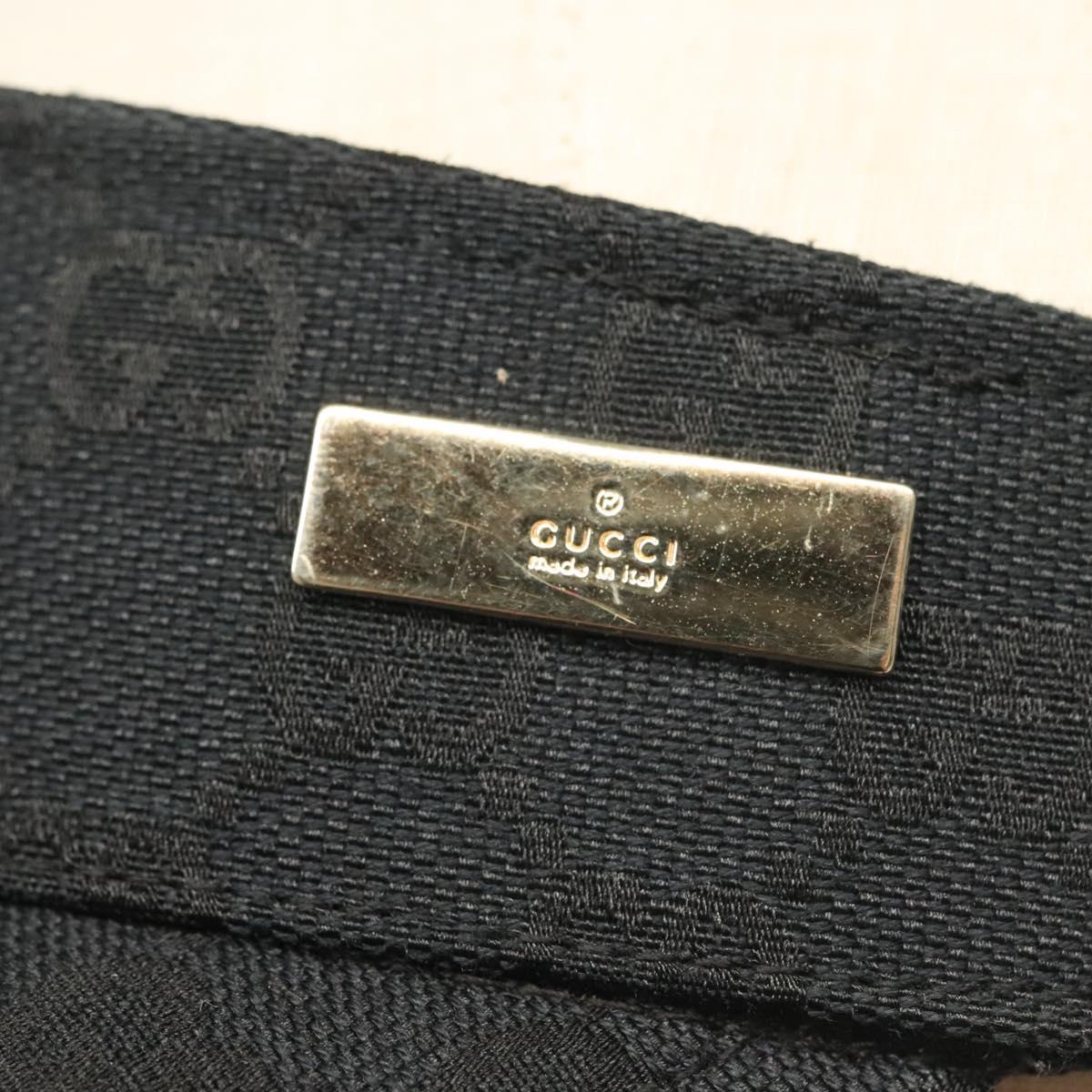 GUCCI GG Canvas Web Sherry Line Sun Visor S Black Red Green Auth yk19412