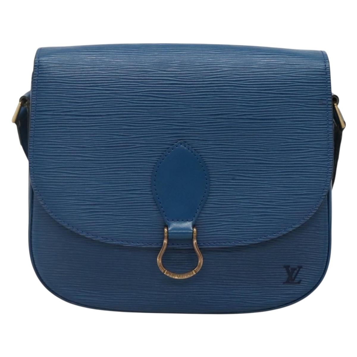 LOUIS VUITTON Epi Saint Cloud GM Shoulder Bag Toledo Blue M52195 LV Auth yk19414