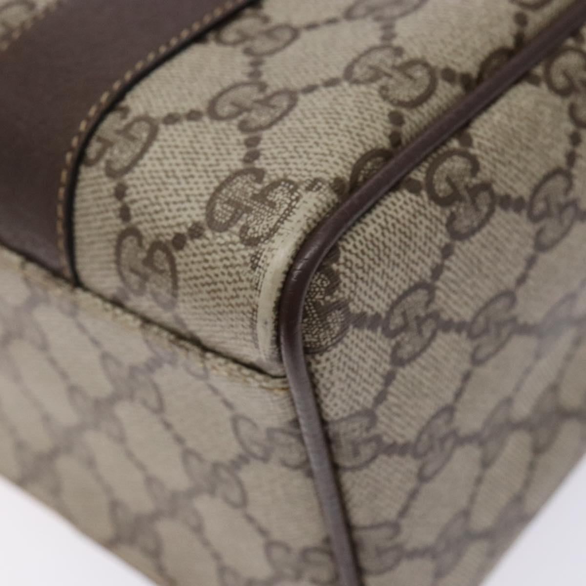 GUCCI GG Supreme Hand Bag PVC Beige Gold 000 40 0207 Auth yk19417