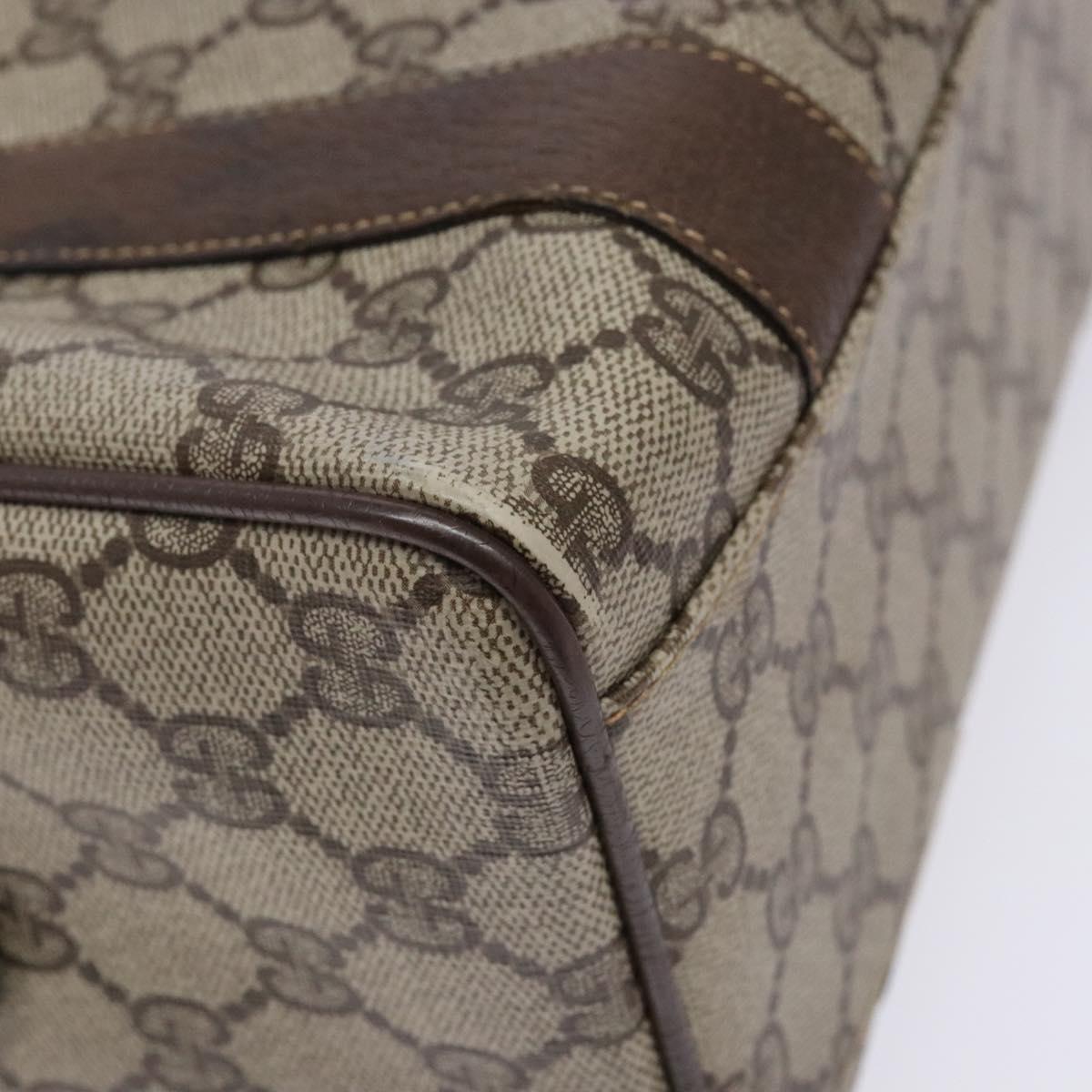 GUCCI GG Supreme Hand Bag PVC Beige Gold 000 40 0207 Auth yk19417
