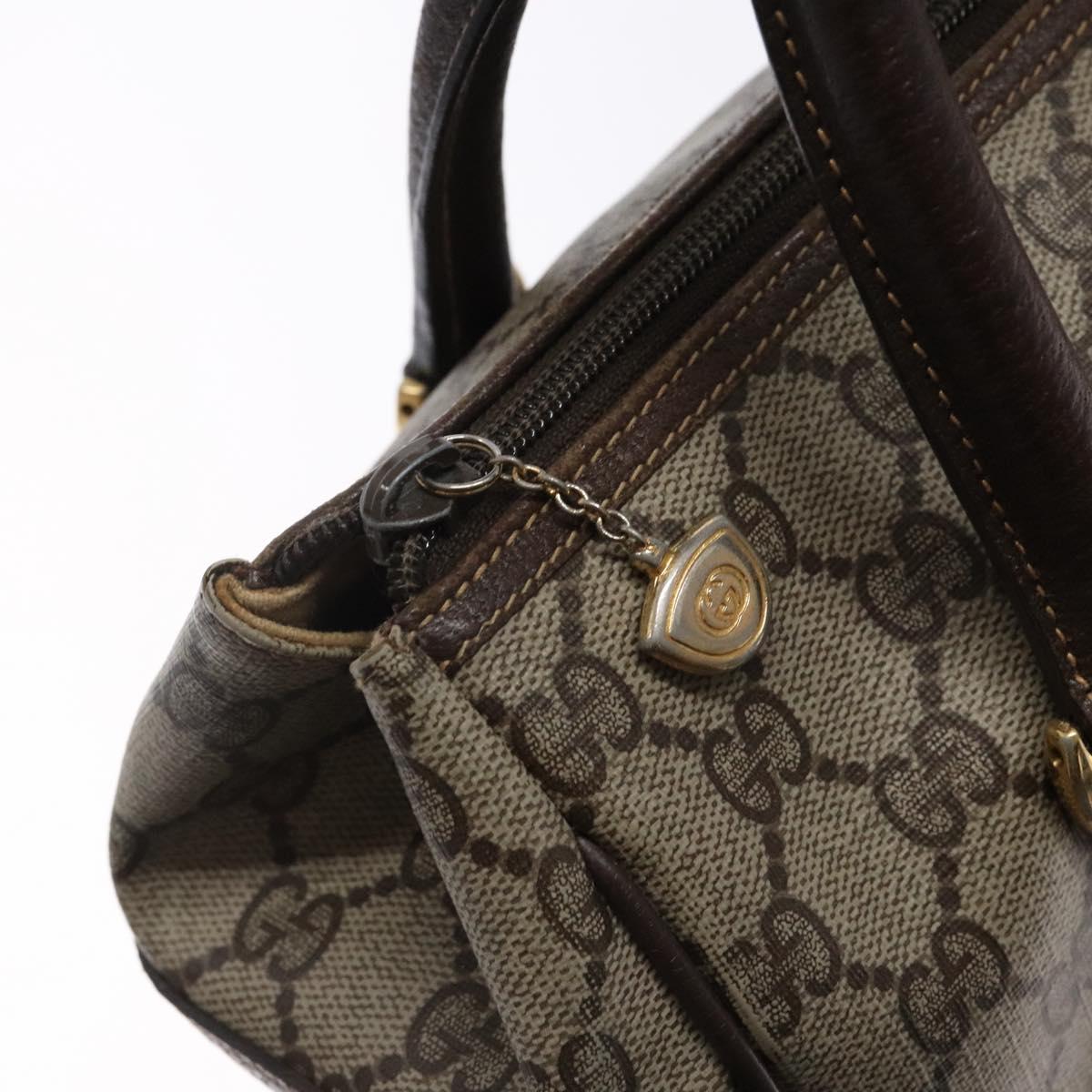 GUCCI GG Supreme Hand Bag PVC Beige Gold 000 40 0207 Auth yk19417