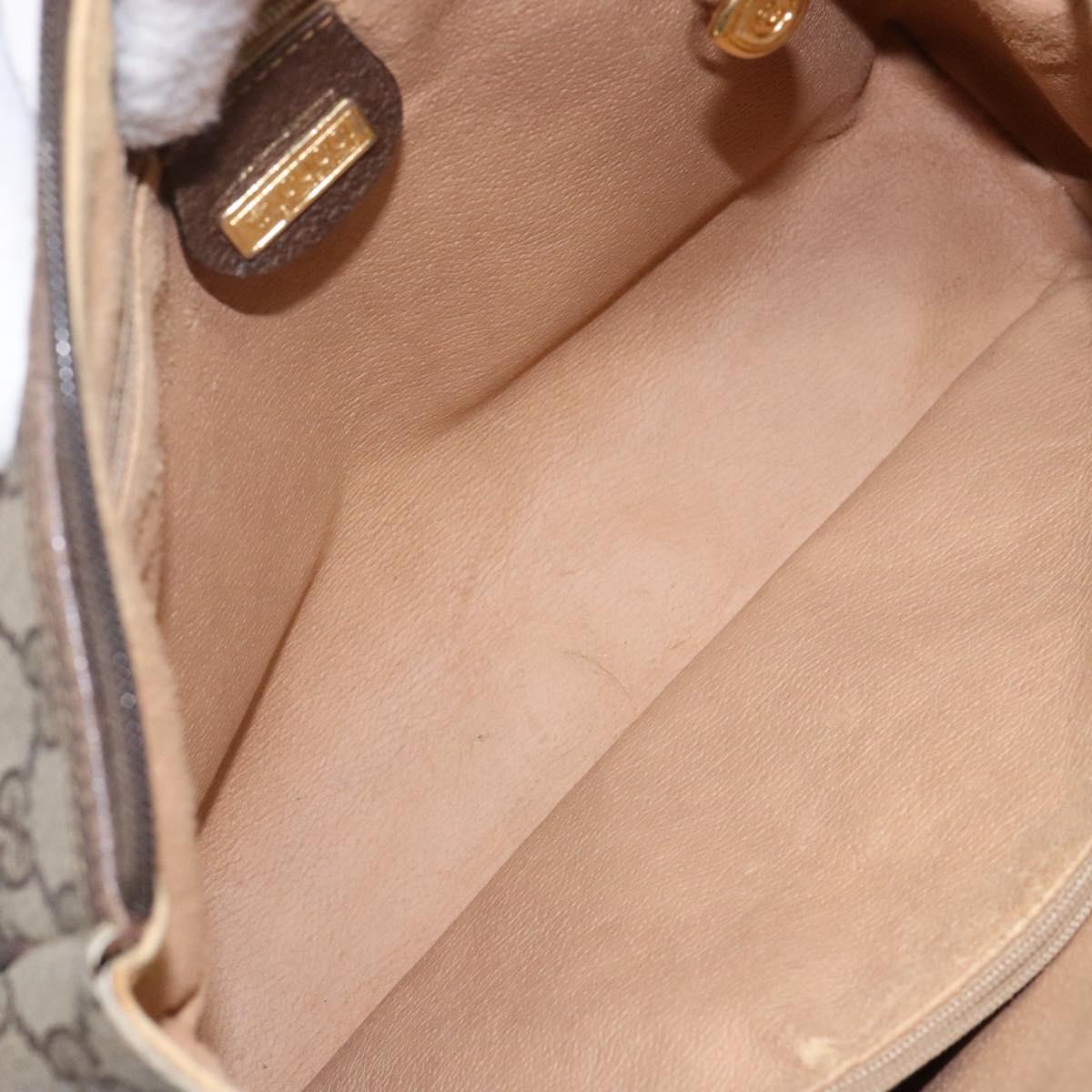 GUCCI GG Supreme Hand Bag PVC Beige Gold 000 40 0207 Auth yk19417