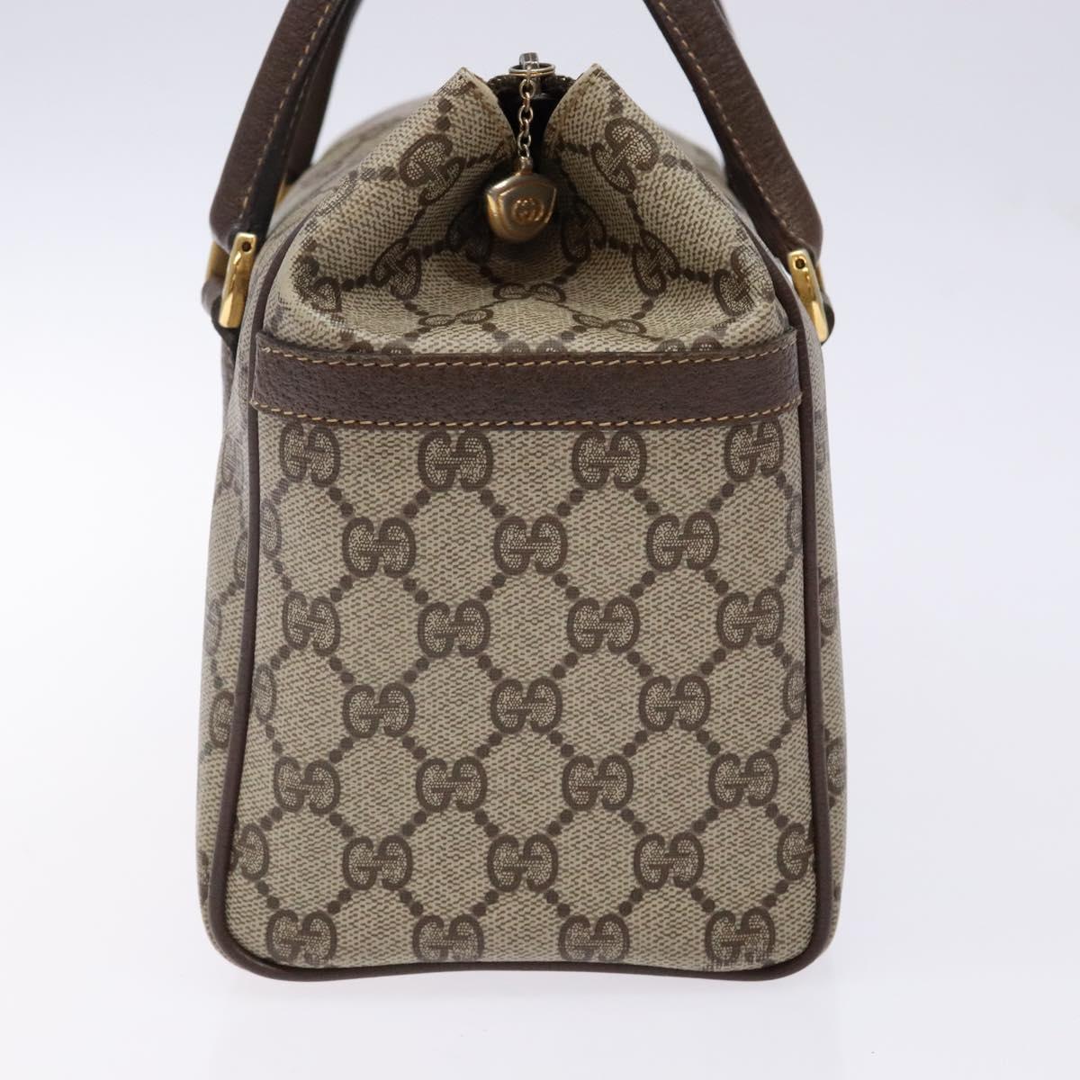 GUCCI GG Supreme Hand Bag PVC Beige Gold 000 40 0207 Auth yk19417