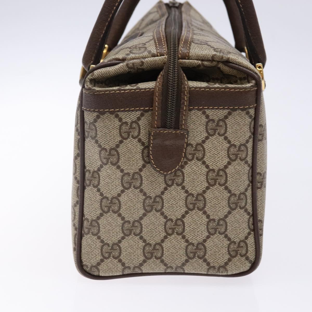 GUCCI GG Supreme Hand Bag PVC Beige Gold 000 40 0207 Auth yk19417