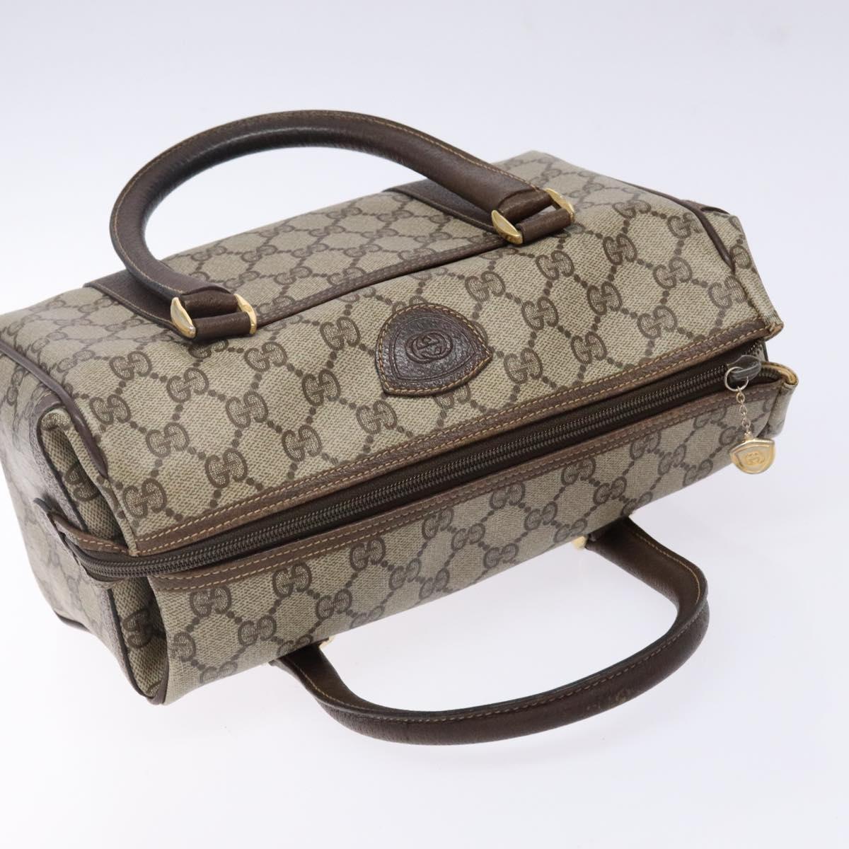 GUCCI GG Supreme Hand Bag PVC Beige Gold 000 40 0207 Auth yk19417
