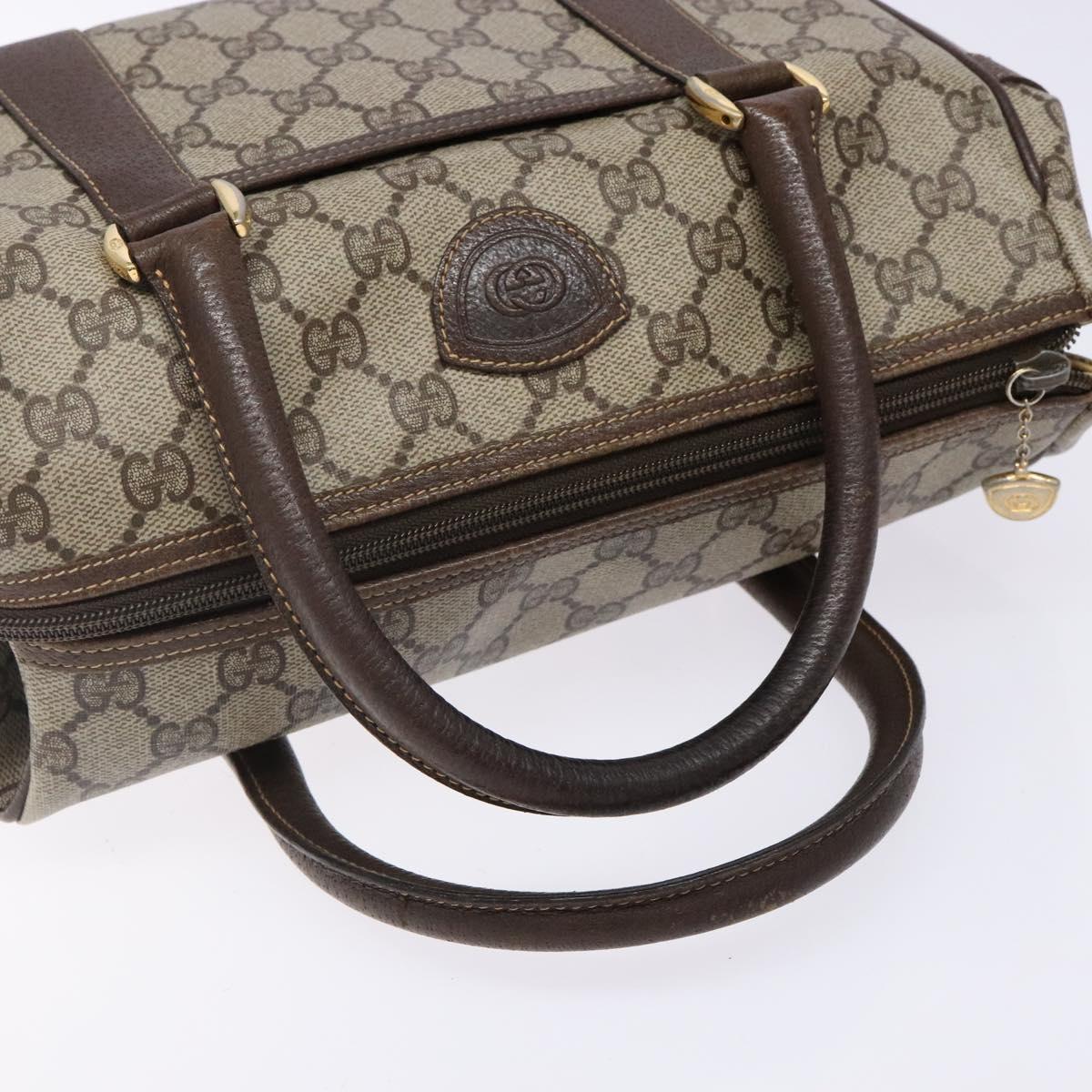GUCCI GG Supreme Hand Bag PVC Beige Gold 000 40 0207 Auth yk19417