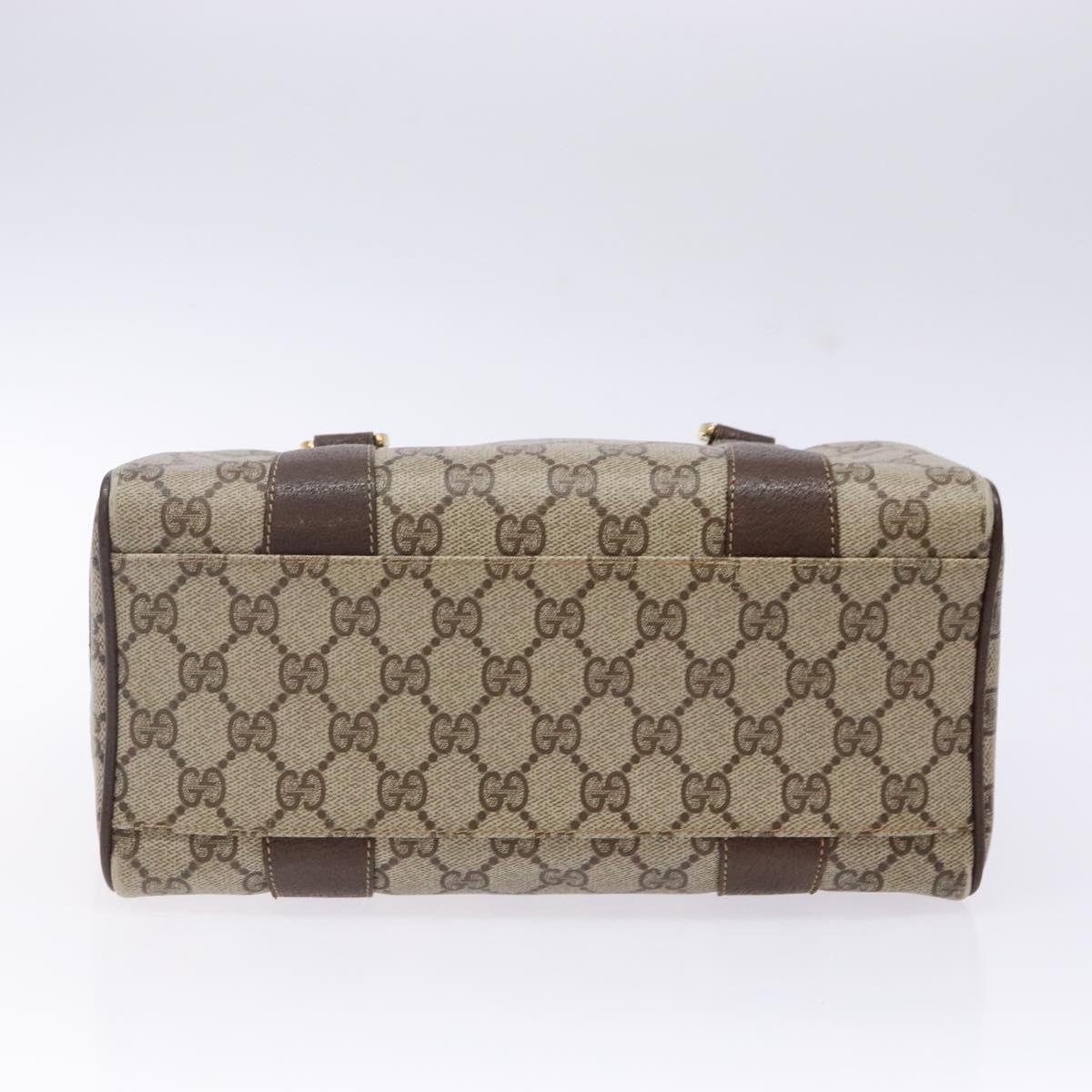 GUCCI GG Supreme Hand Bag PVC Beige Gold 000 40 0207 Auth yk19417
