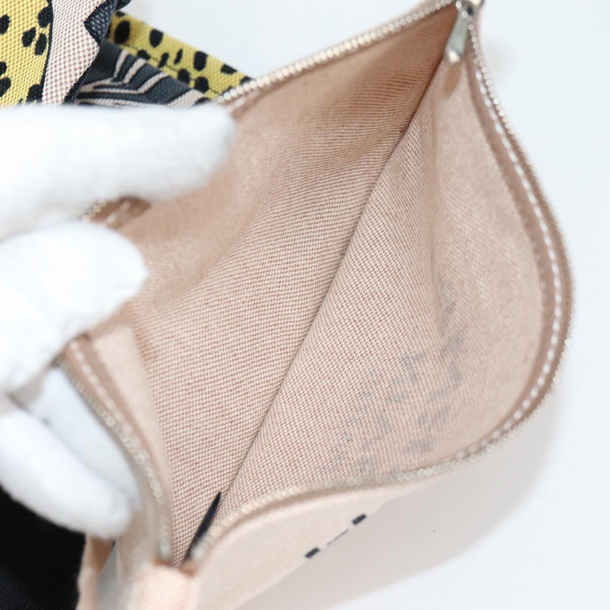 HERMES Animal Pattern Cabasado Plage Boston Bag Tower Ash Beige Auth yk19423V