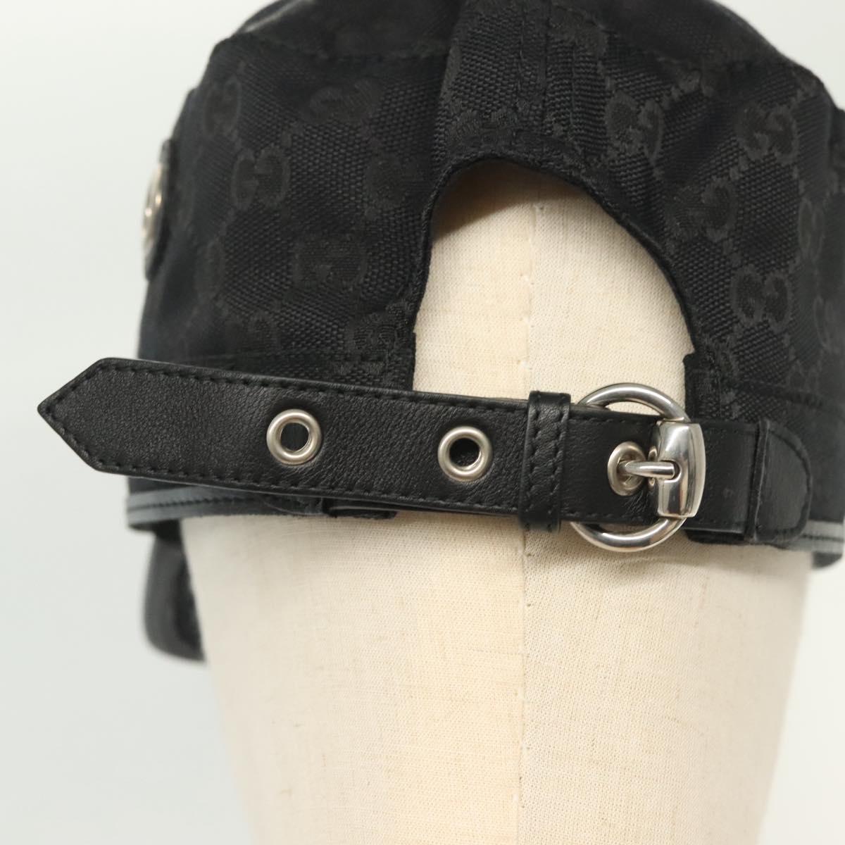 GUCCI GG Canvas Cap L Black Auth yk19424