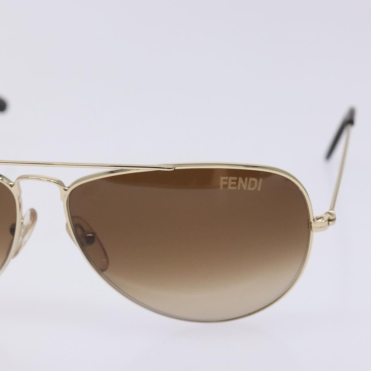 FENDI Sunglasses metal Gold Auth yk19425