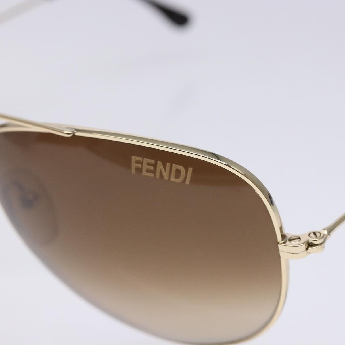 FENDI Sunglasses metal Gold Auth yk19425