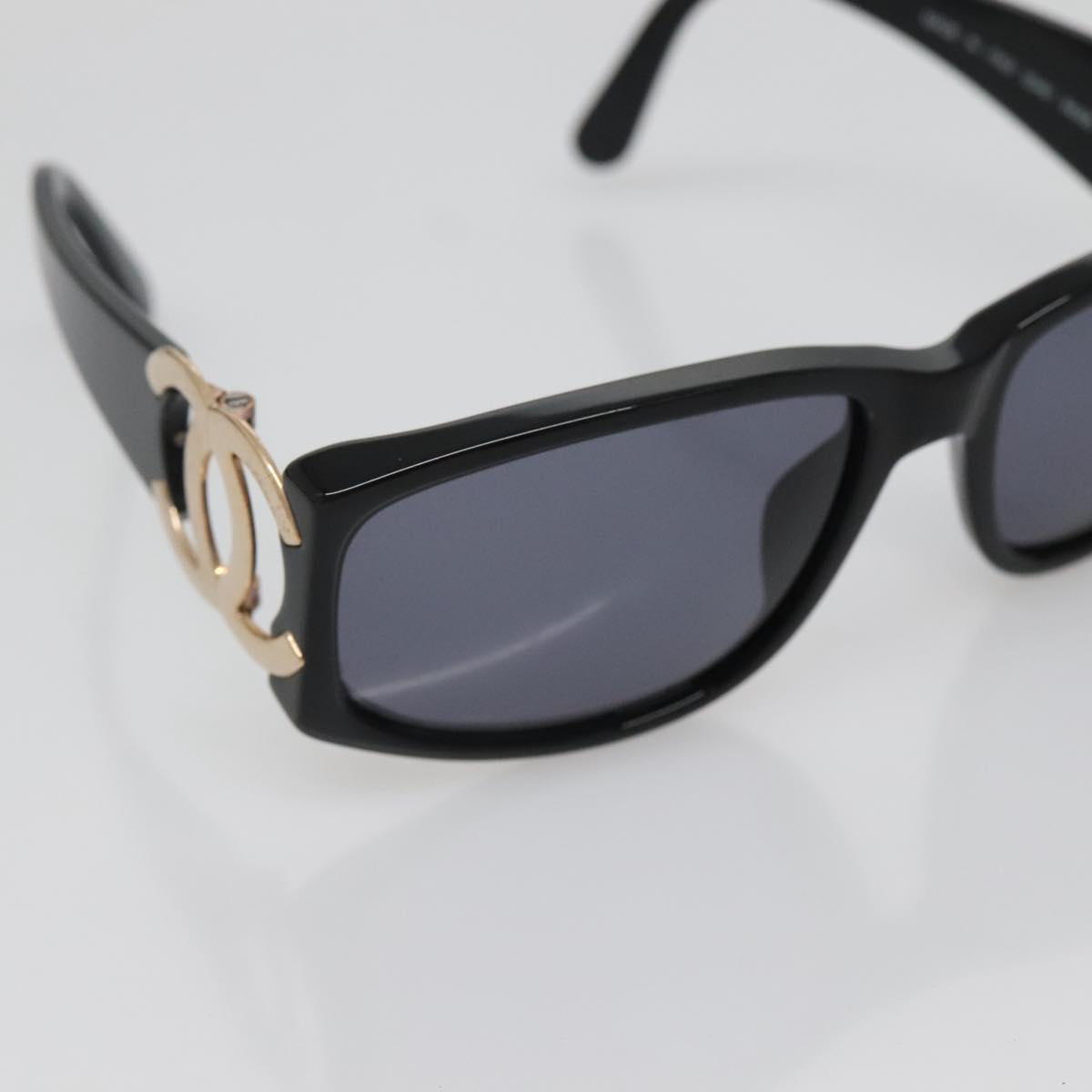 CHANEL Sunglasses plastic Black CC Auth yk19428