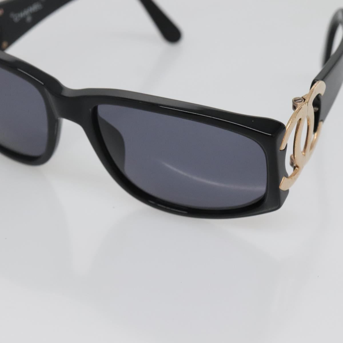 CHANEL Sunglasses plastic Black CC Auth yk19428