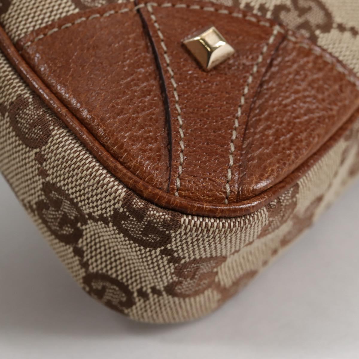 GUCCI GG Canvas Chain Accessory Pouch Beige Gold 120940 Auth yk19441V