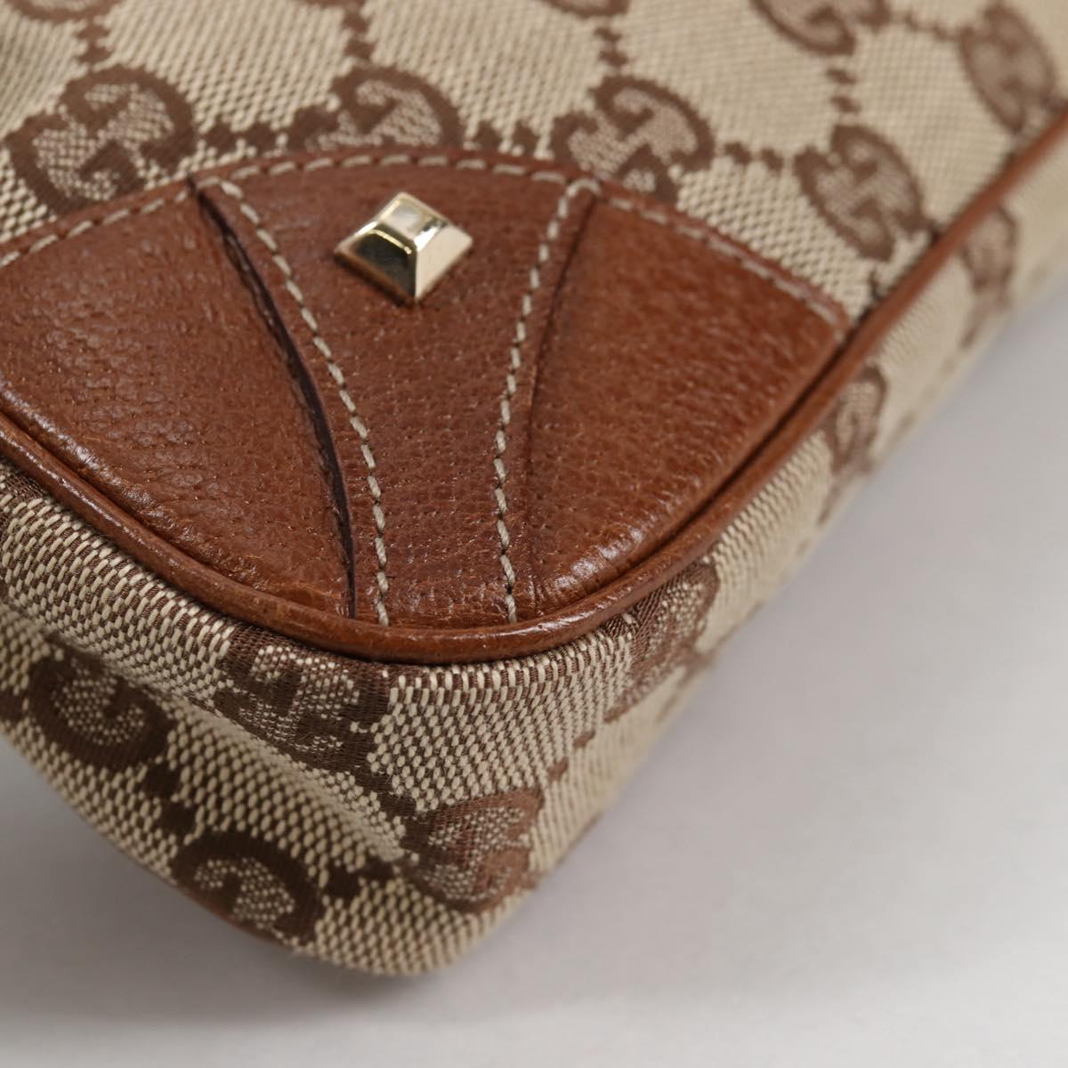 GUCCI GG Canvas Chain Accessory Pouch Beige Gold 120940 Auth yk19441V