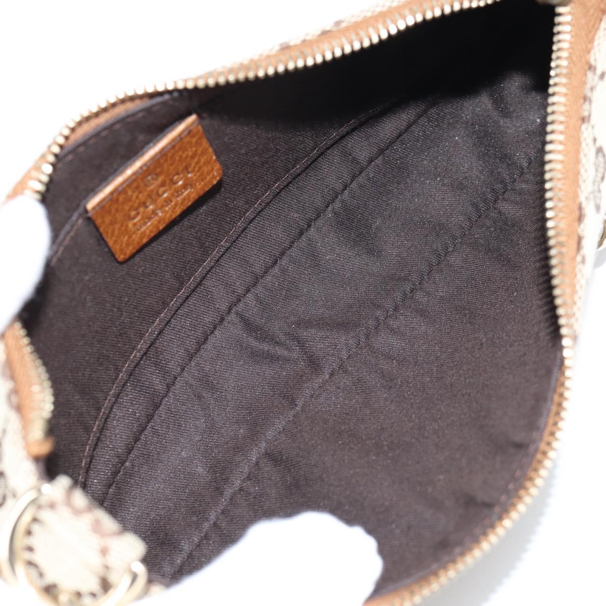 GUCCI GG Canvas Chain Accessory Pouch Beige Gold 120940 Auth yk19441V
