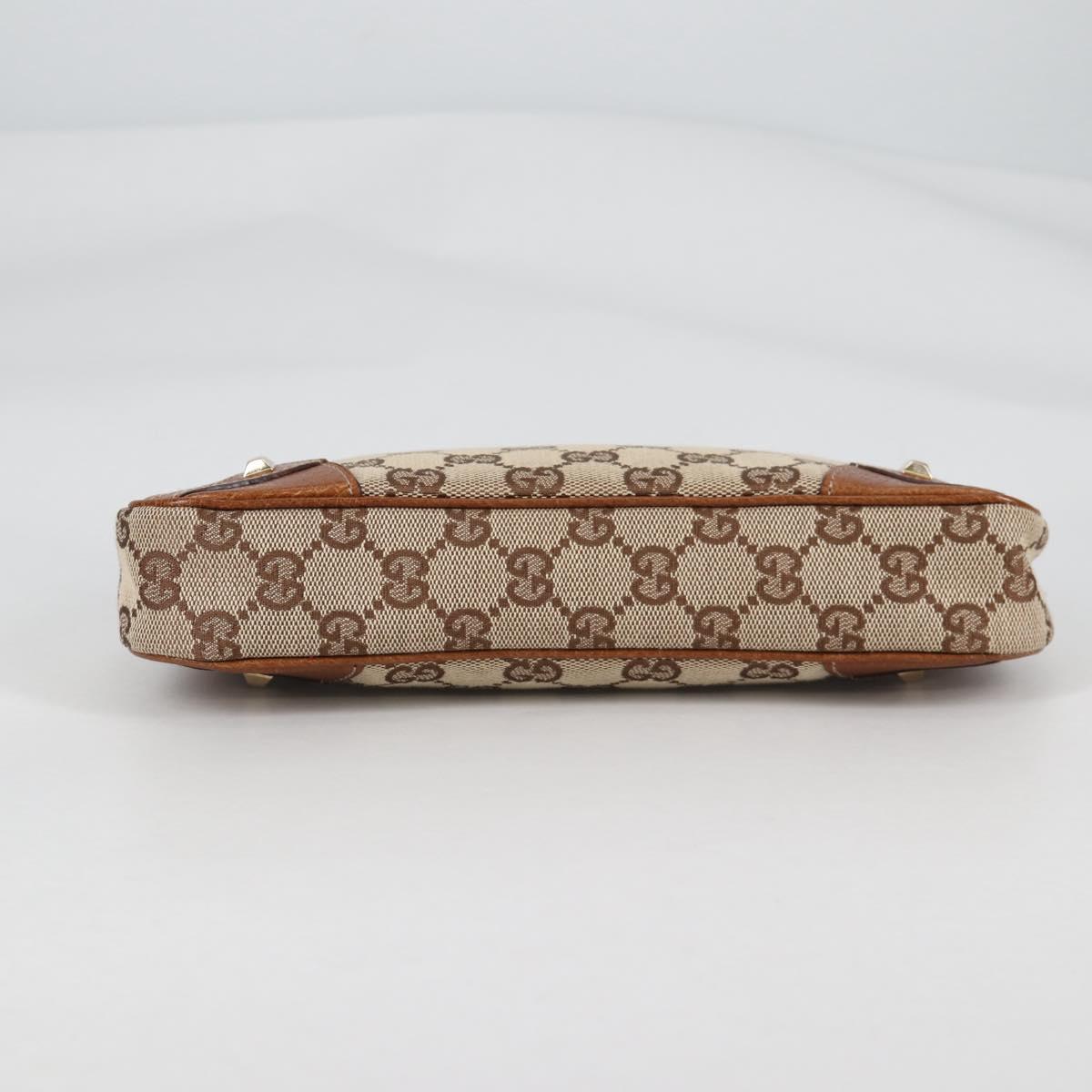 GUCCI GG Canvas Chain Accessory Pouch Beige Gold 120940 Auth yk19441V