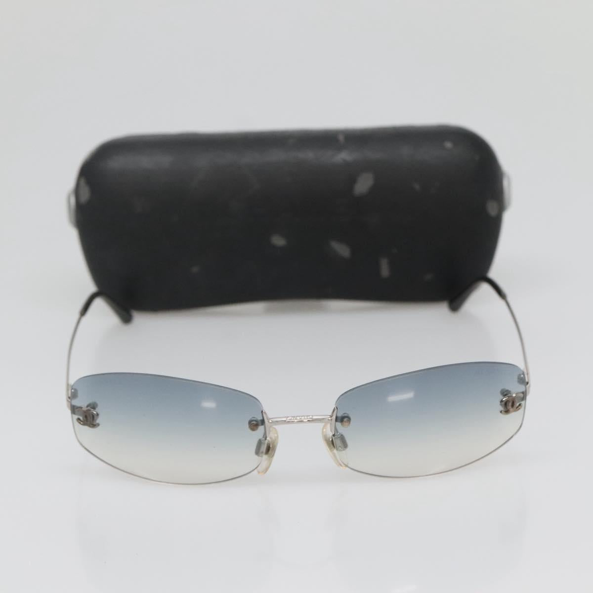 CHANEL Sunglasses metal Silver CC Auth yk19442V