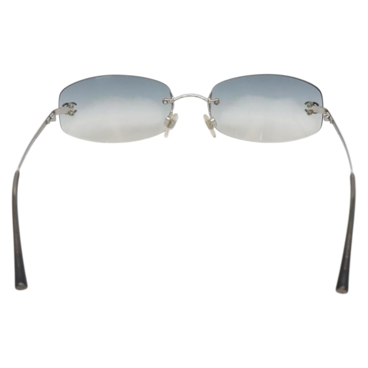 CHANEL Sunglasses metal Silver CC Auth yk19442V