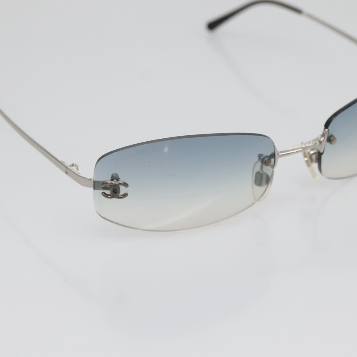 CHANEL Sunglasses metal Silver CC Auth yk19442V