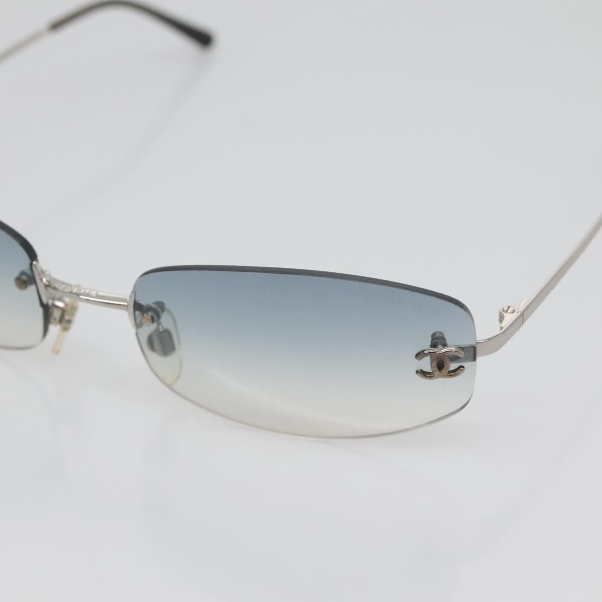CHANEL Sunglasses metal Silver CC Auth yk19442V