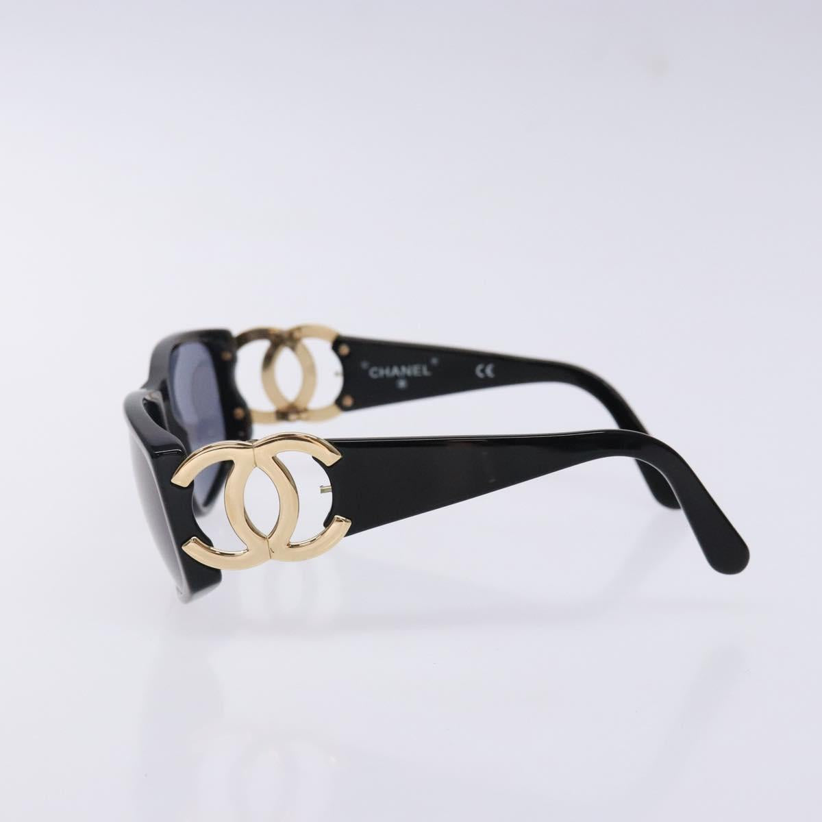 CHANEL Sunglasses plastic Black CC Auth yk19444