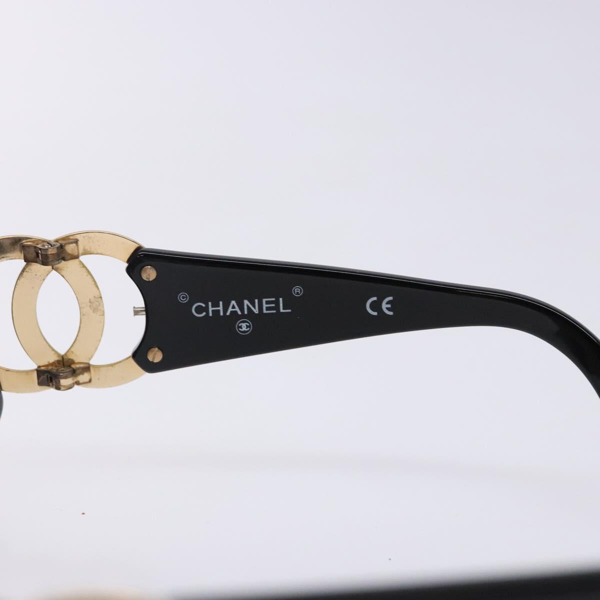 CHANEL Sunglasses plastic Black CC Auth yk19444