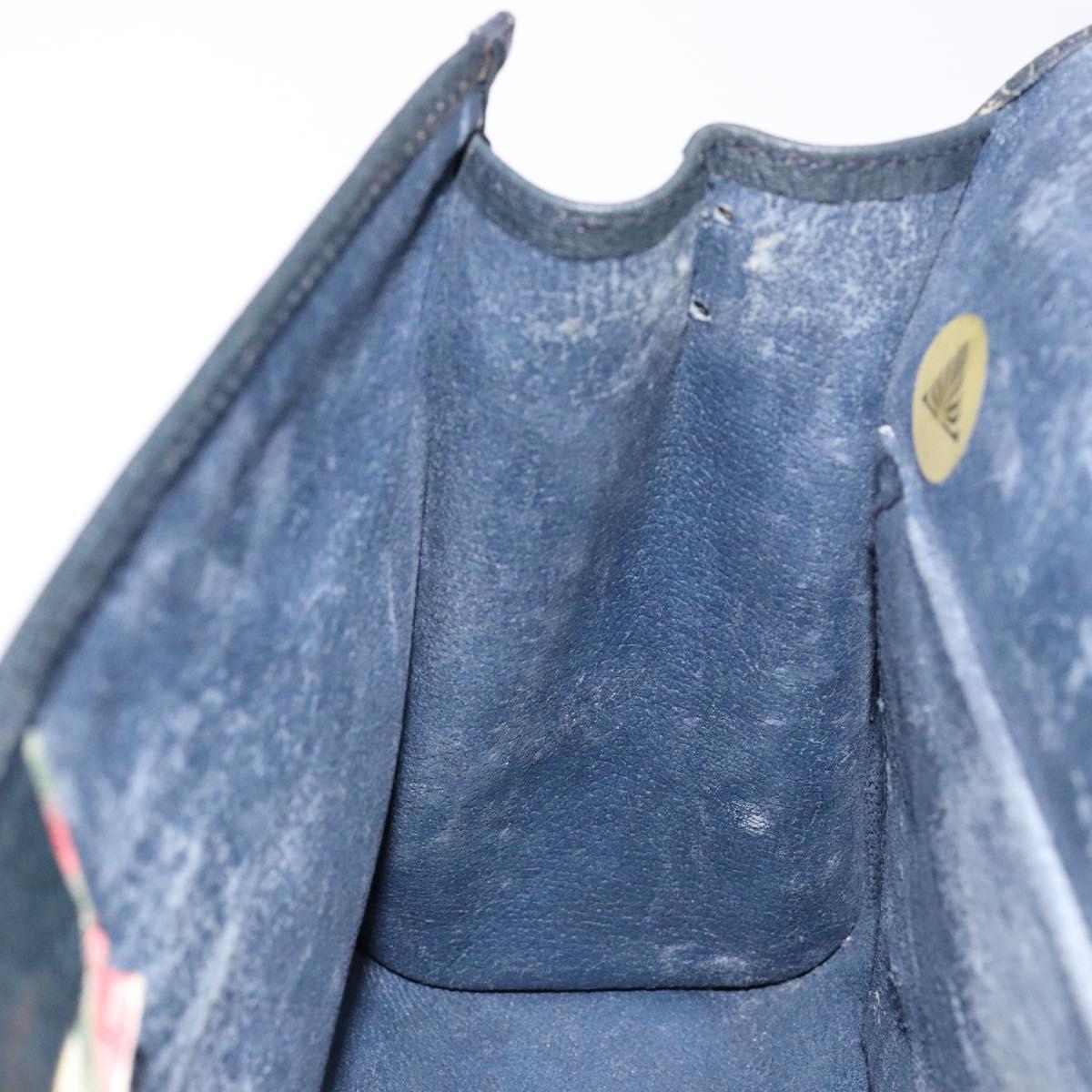 GUCCI GG Supreme Sherry Line Clutch Bag PVC Navy Gold 89 01 031 Auth yk19447