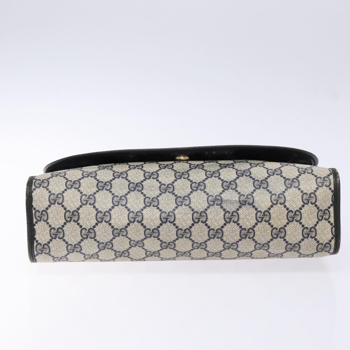 GUCCI GG Supreme Sherry Line Clutch Bag PVC Navy Gold 89 01 031 Auth yk19447
