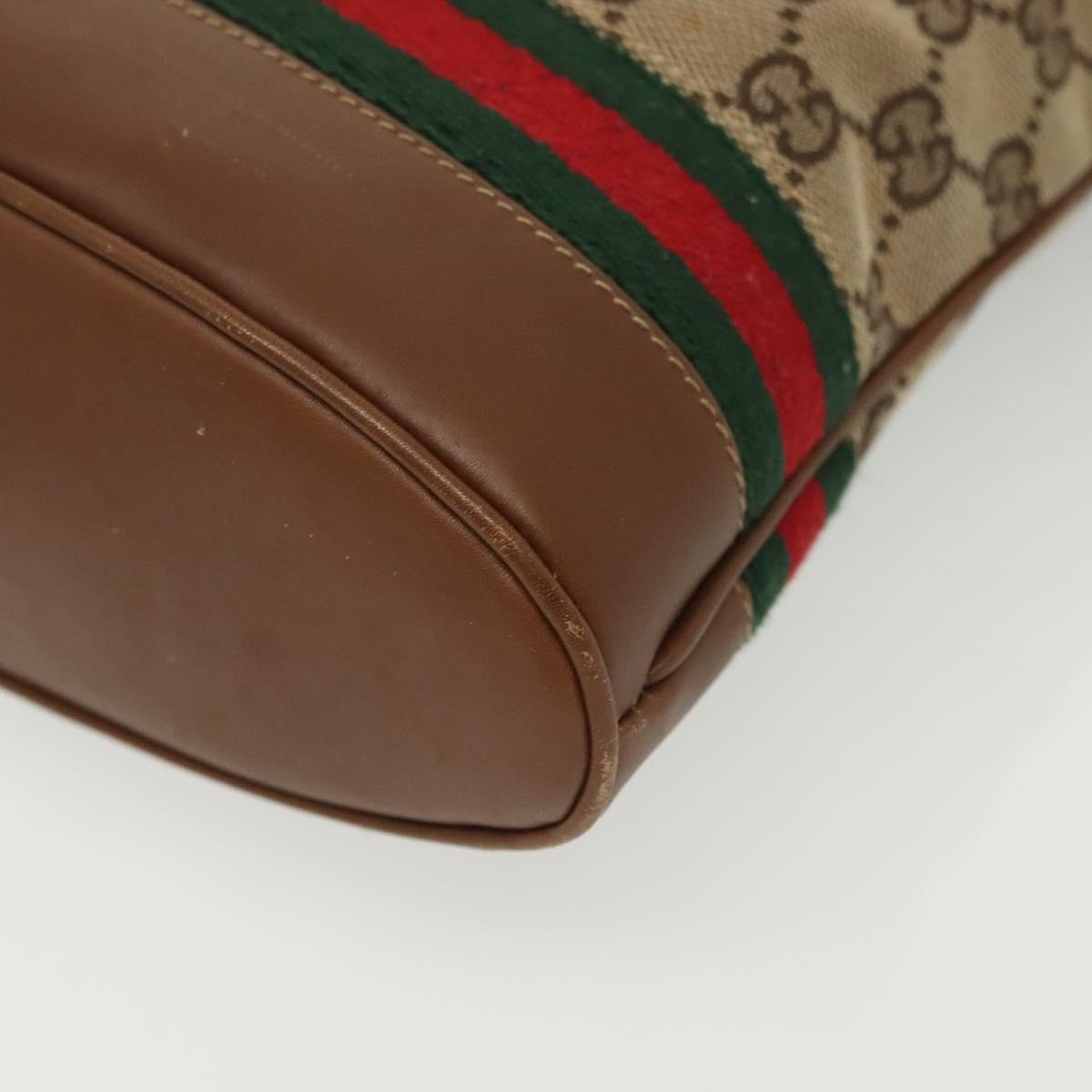 GUCCI GG Canvas Web Sherry Line Shoulder Bag Beige 2058 001 5000 Auth yk19452