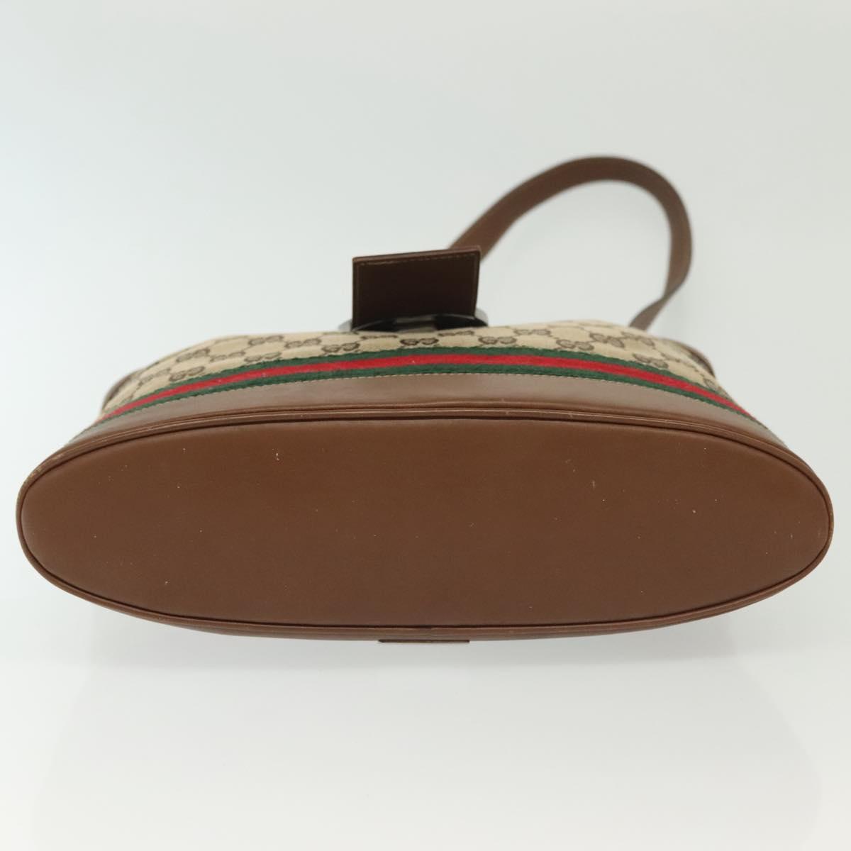 GUCCI GG Canvas Web Sherry Line Shoulder Bag Beige 2058 001 5000 Auth yk19452