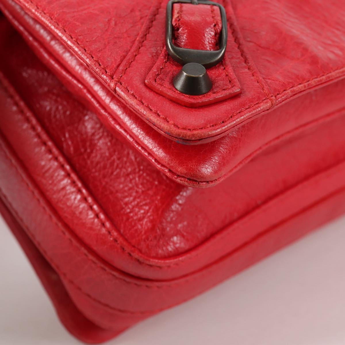 BALENCIAGA Anjo Classic Tool Shoulder Bag Leather Red 327101 Auth yk19453V