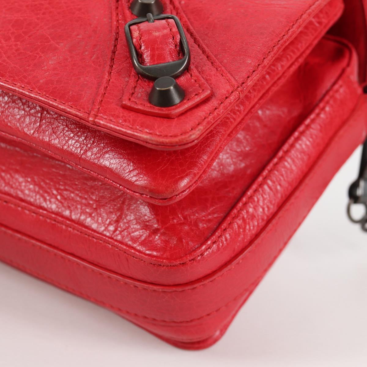 BALENCIAGA Anjo Classic Tool Shoulder Bag Leather Red 327101 Auth yk19453V