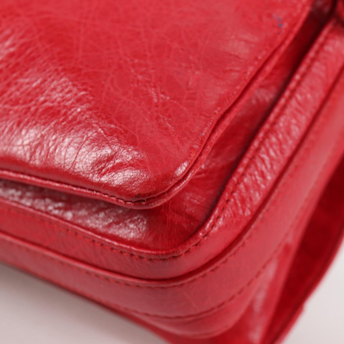 BALENCIAGA Anjo Classic Tool Shoulder Bag Leather Red 327101 Auth yk19453V