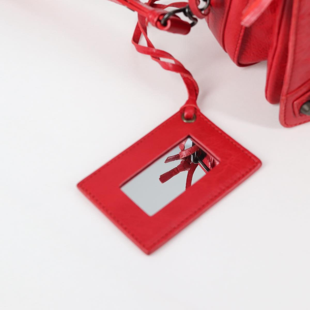 BALENCIAGA Anjo Classic Tool Shoulder Bag Leather Red 327101 Auth yk19453V
