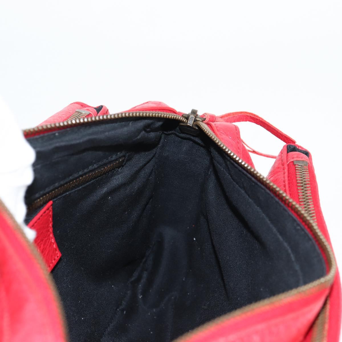 BALENCIAGA Anjo Classic Tool Shoulder Bag Leather Red 327101 Auth yk19453V
