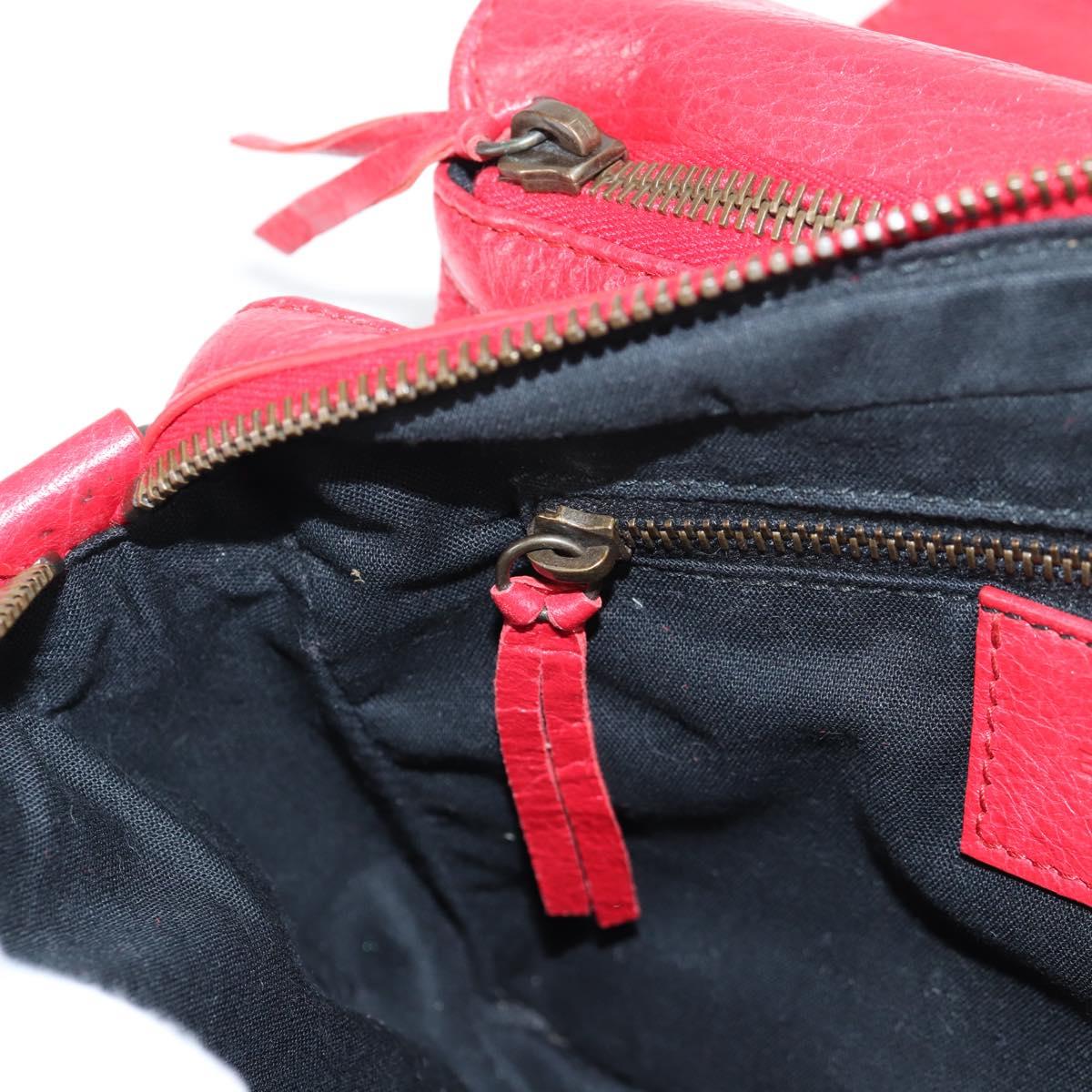 BALENCIAGA Anjo Classic Tool Shoulder Bag Leather Red 327101 Auth yk19453V