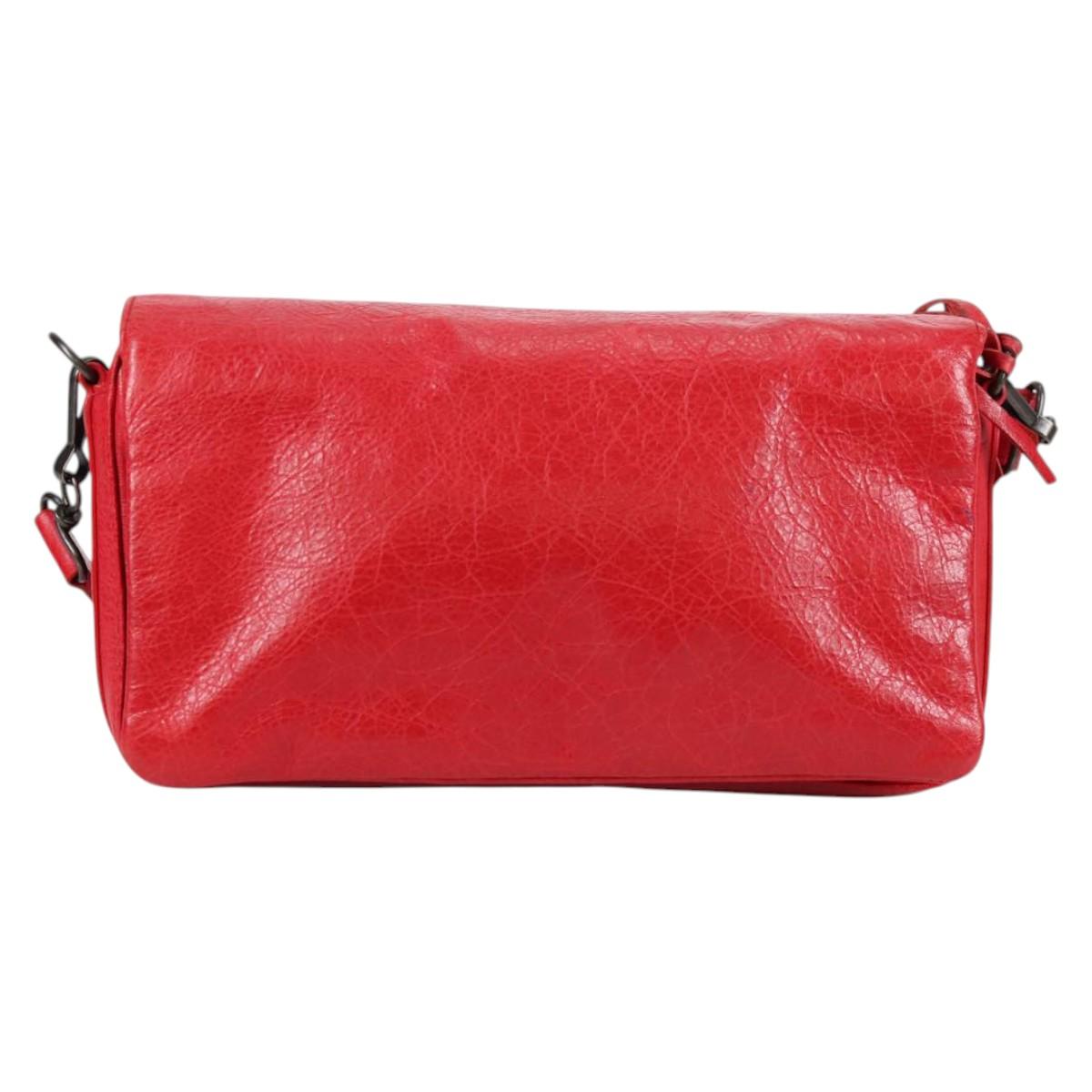BALENCIAGA Anjo Classic Tool Shoulder Bag Leather Red 327101 Auth yk19453V