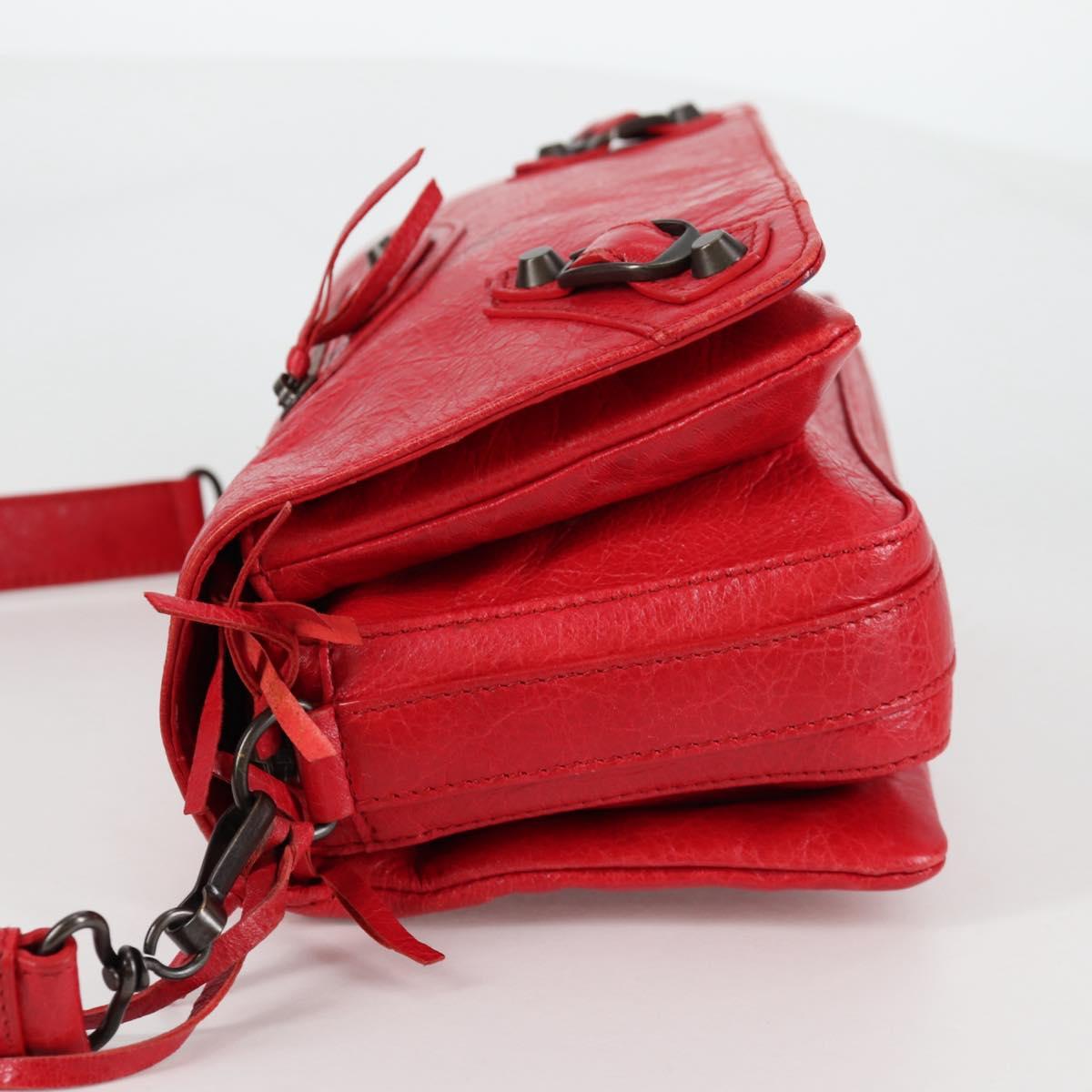BALENCIAGA Anjo Classic Tool Shoulder Bag Leather Red 327101 Auth yk19453V